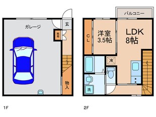 ギャラン中間　Ｃの物件間取画像